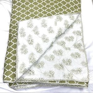NEW-INDIAN Cotton Handmade Jaipuri Block Print Reversible Quilt,Comforter,Rezai